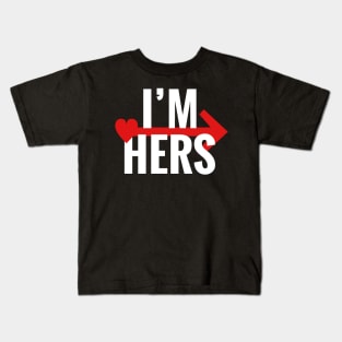 I'm Hers RIGHT Arrow Black Couple Matching Kids T-Shirt